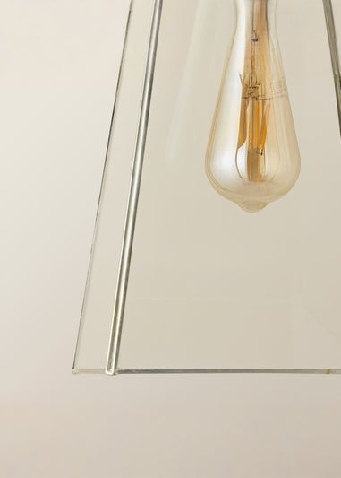 ValueLights Susie Glass Chrome Easy Fit Ceiling Lampshade