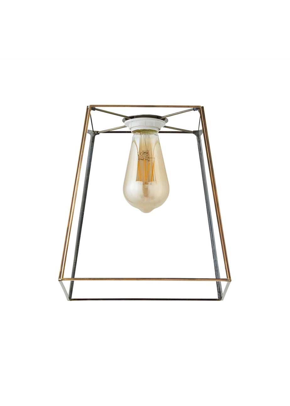 ValueLights Susie Glass Antique Brass Easy Fit Ceiling Lampshade