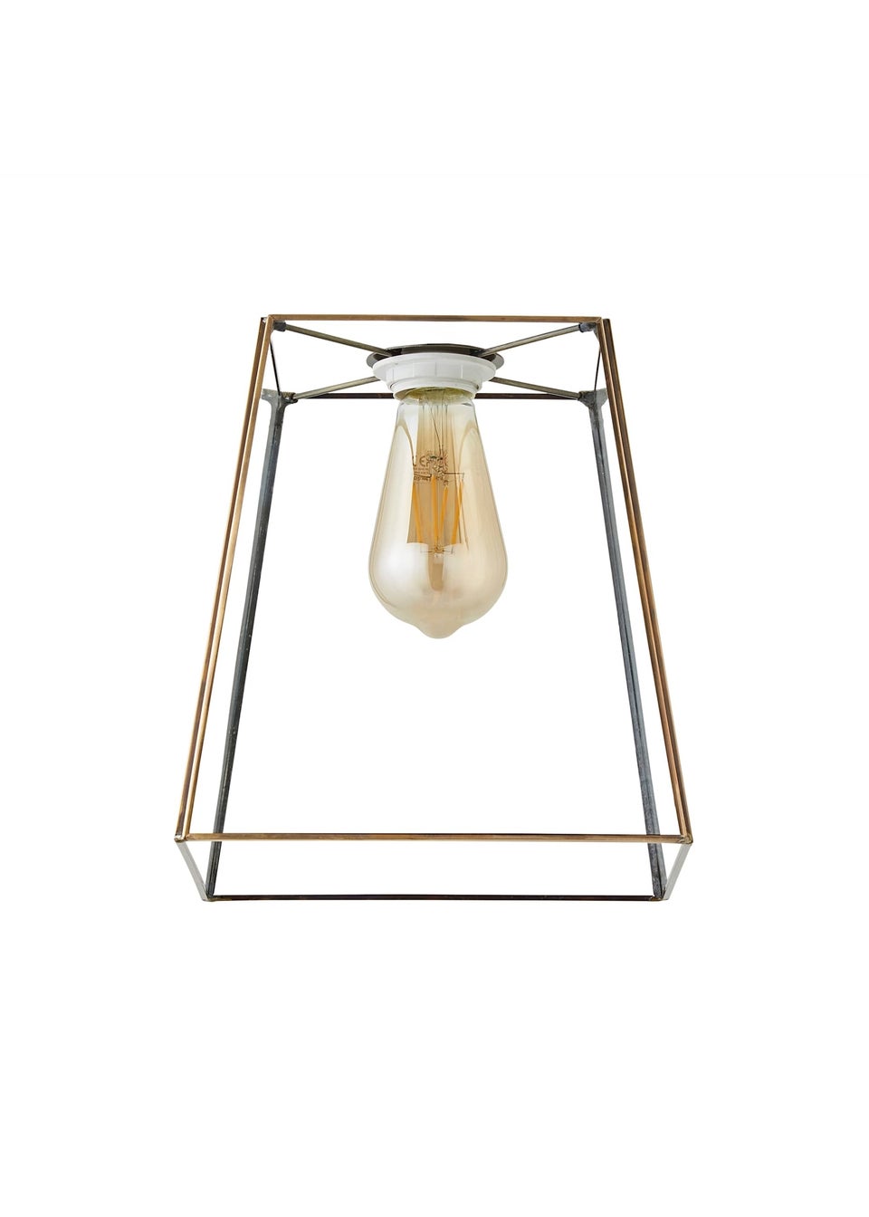 ValueLights Susie Glass Antique Brass Easy Fit Ceiling Lampshade