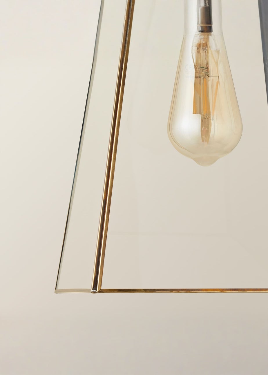 ValueLights Susie Glass Antique Brass Easy Fit Ceiling Lampshade