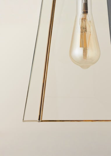 ValueLights Susie Glass Antique Brass Easy Fit Ceiling Lampshade