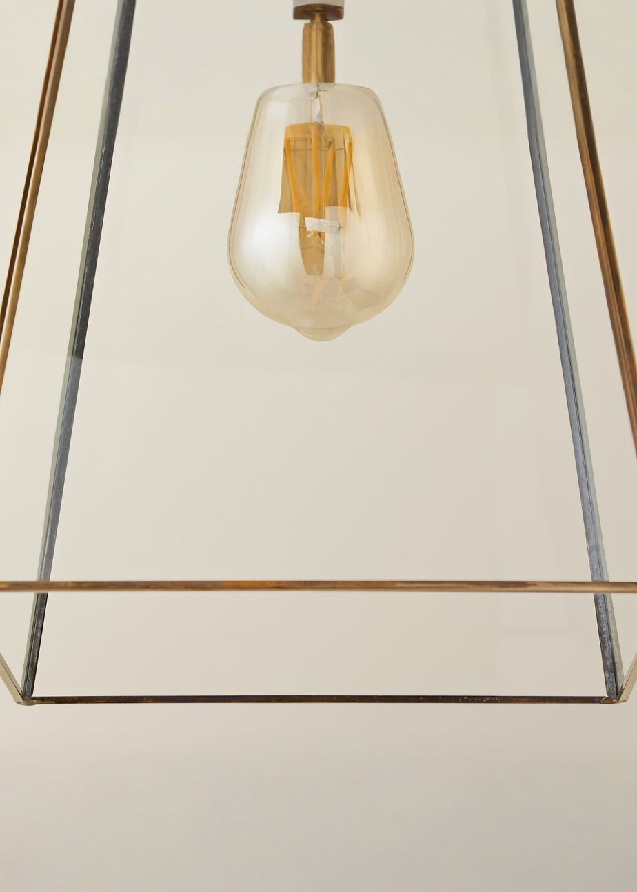 ValueLights Susie Glass Antique Brass Easy Fit Ceiling Lampshade