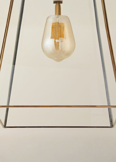 ValueLights Susie Glass Antique Brass Easy Fit Ceiling Lampshade