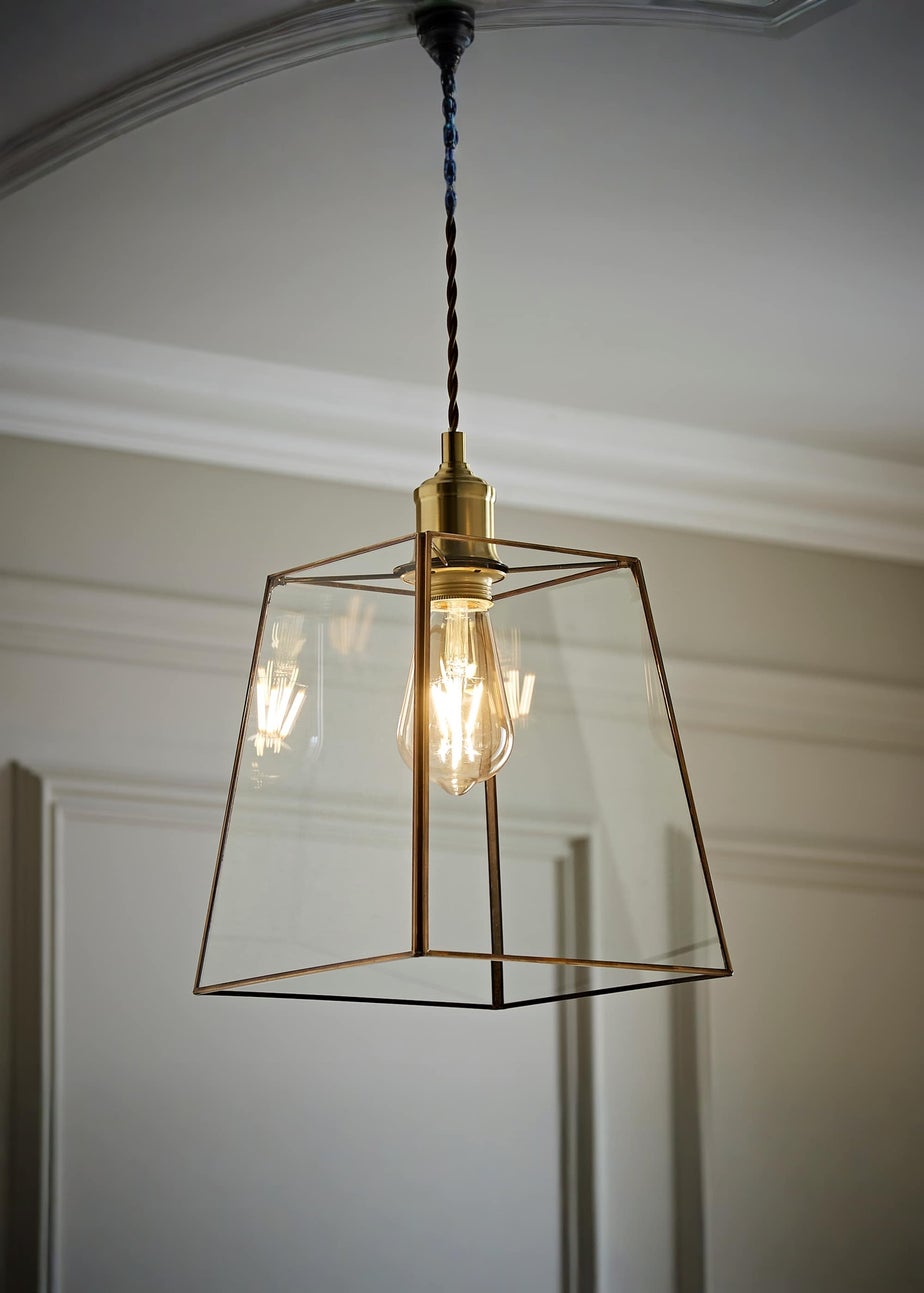 ValueLights Susie Glass Antique Brass Easy Fit Ceiling Lampshade