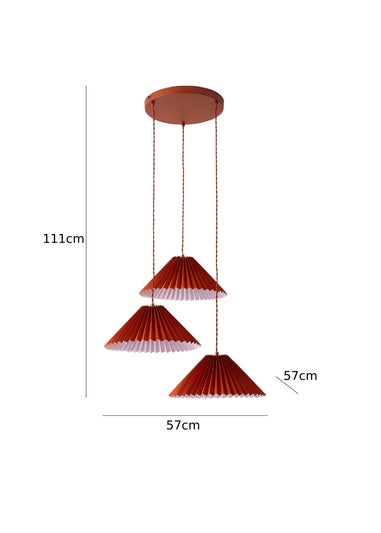 ValueLights Akira  Orange Pendant Light with Orange Tapered Shade (111cm x 57cm x 57cm)