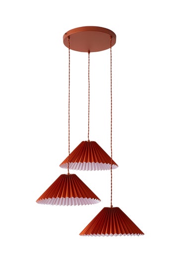 ValueLights Akira  Orange Pendant Light with Orange Tapered Shade (111cm x 57cm x 57cm)