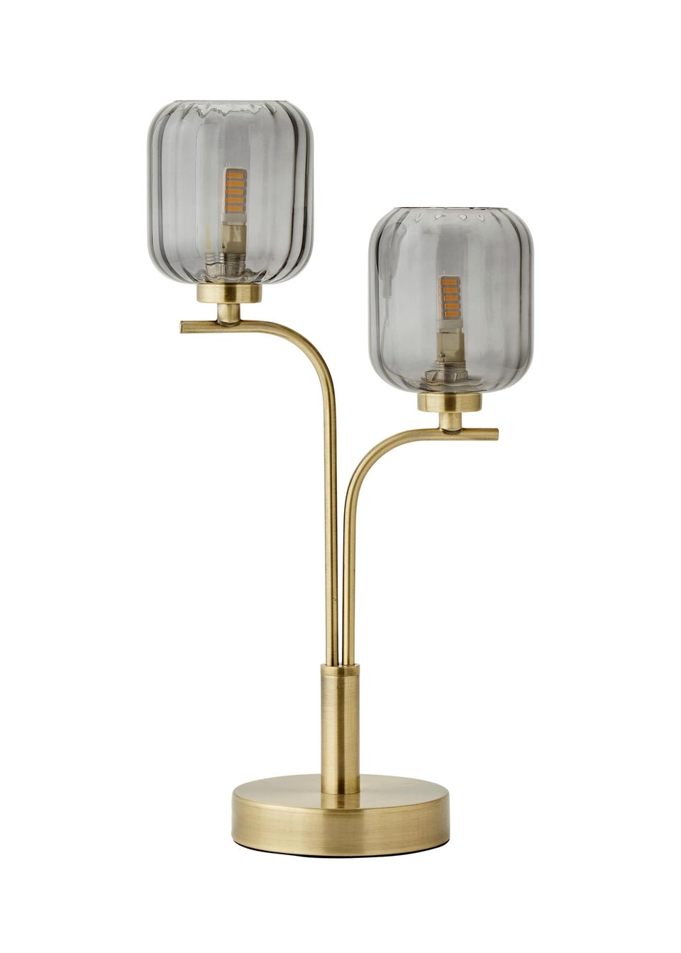 ValueLights Amelie Gold Table Lamp with Grey Rectangular Shade