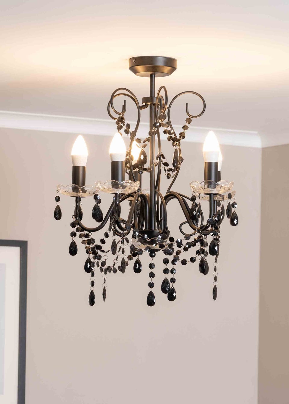 ValueLights Viscount  Black Pendant Light (57cm x 45cm x 45cm)