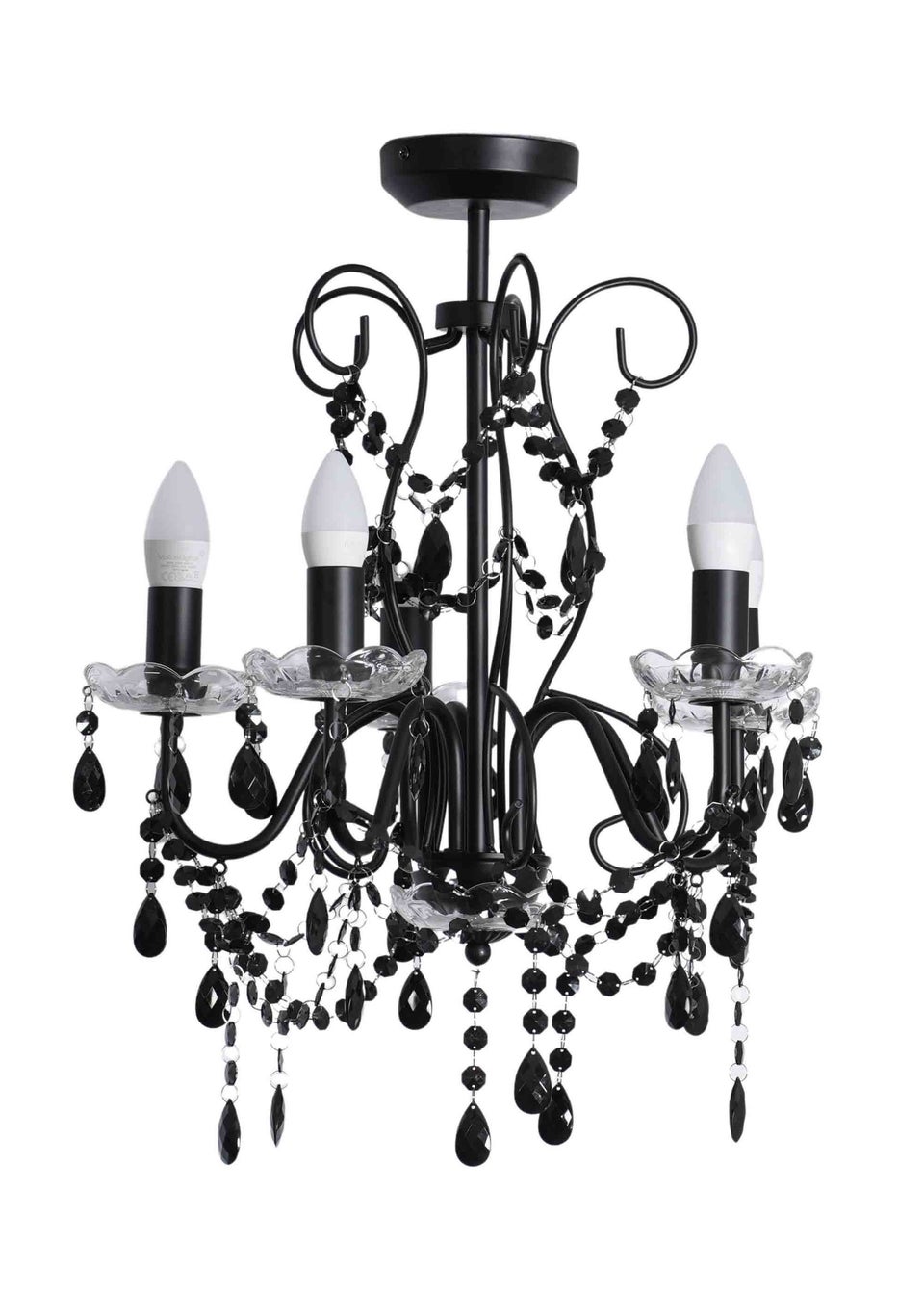 ValueLights Viscount  Black Pendant Light (57cm x 45cm x 45cm)