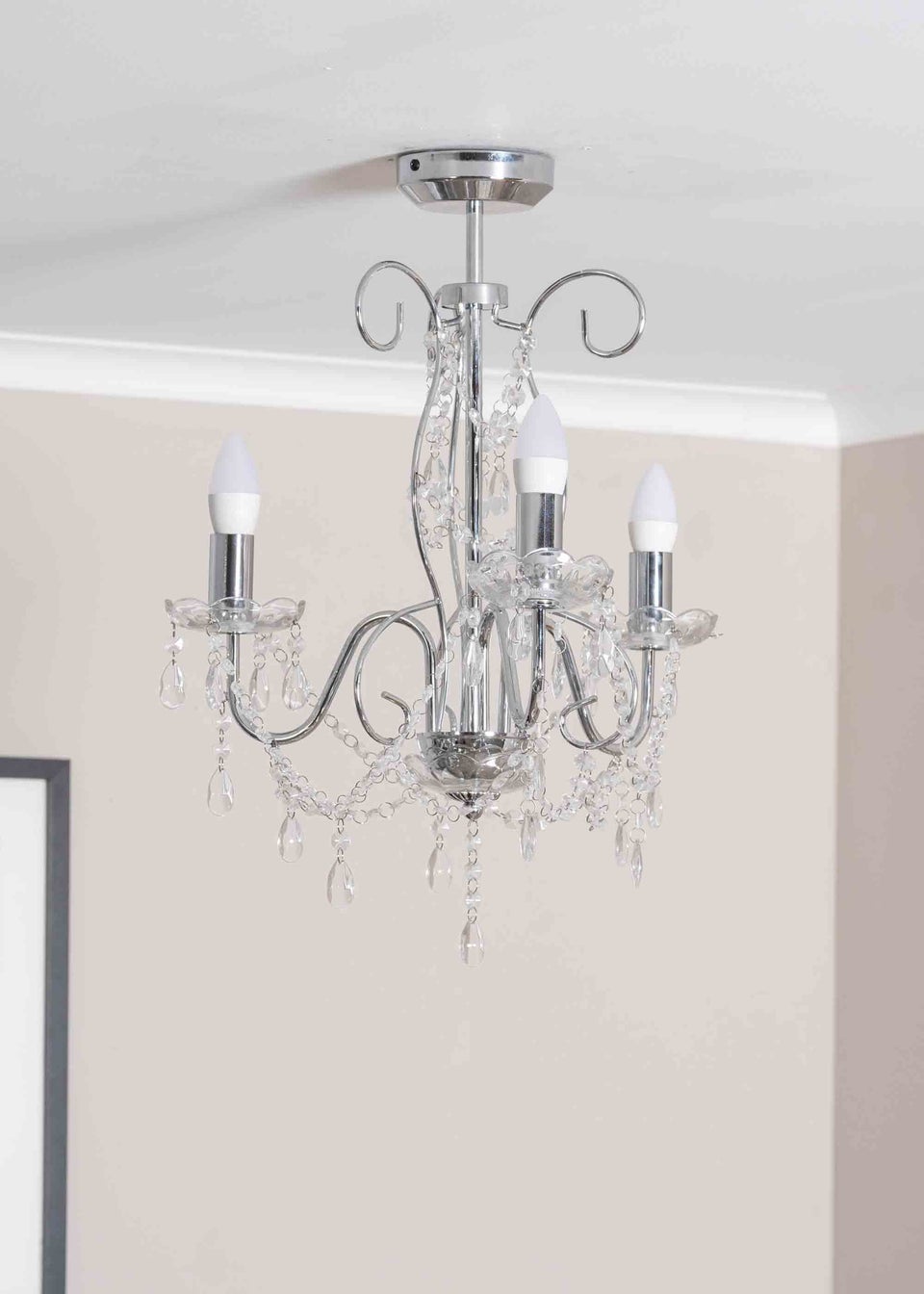 ValueLights Viscount Silver Pendant Light (57cm x 45cm x 45cm)