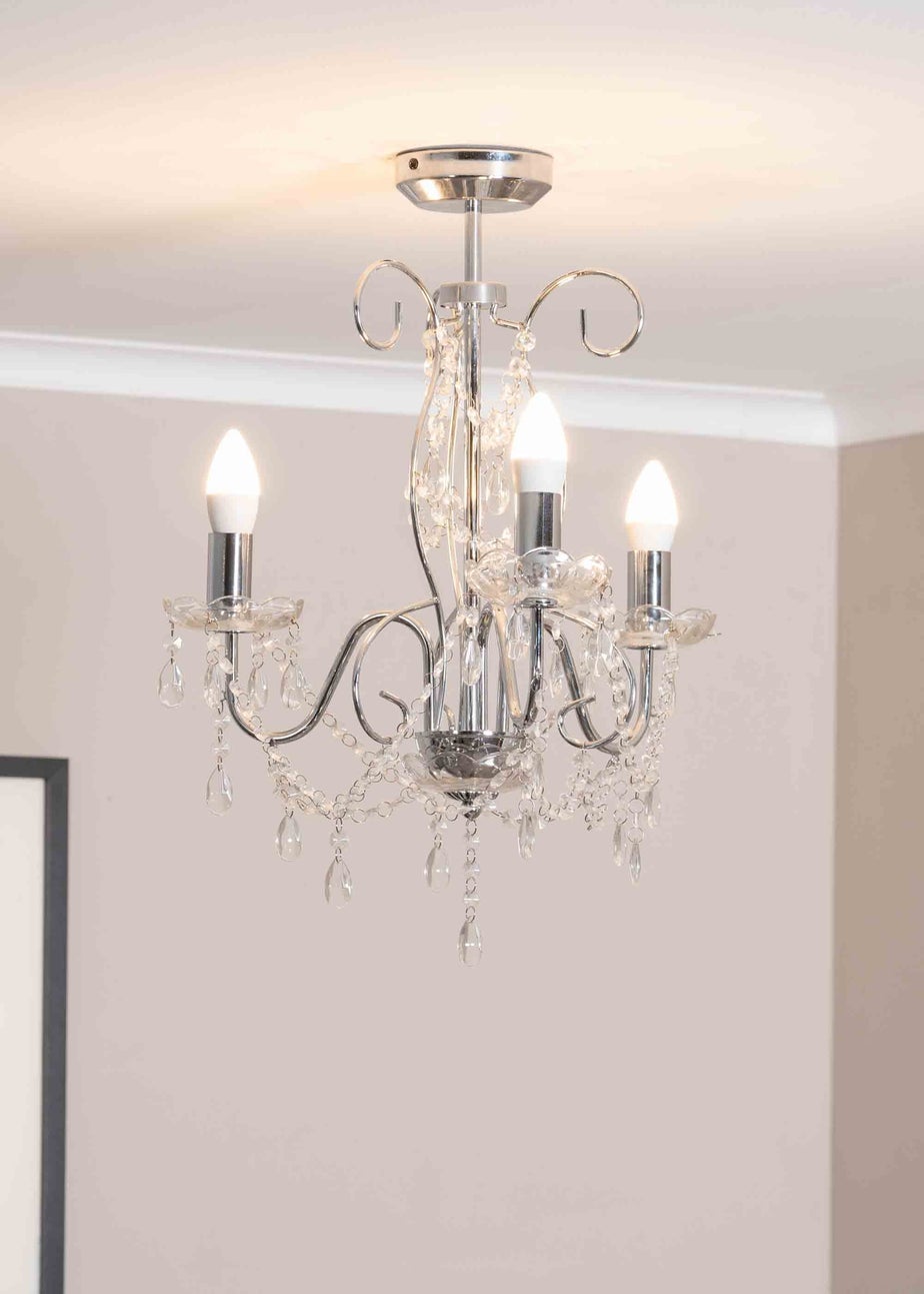 ValueLights Viscount  Silver Pendant Light (57cm x 45cm x 45cm)