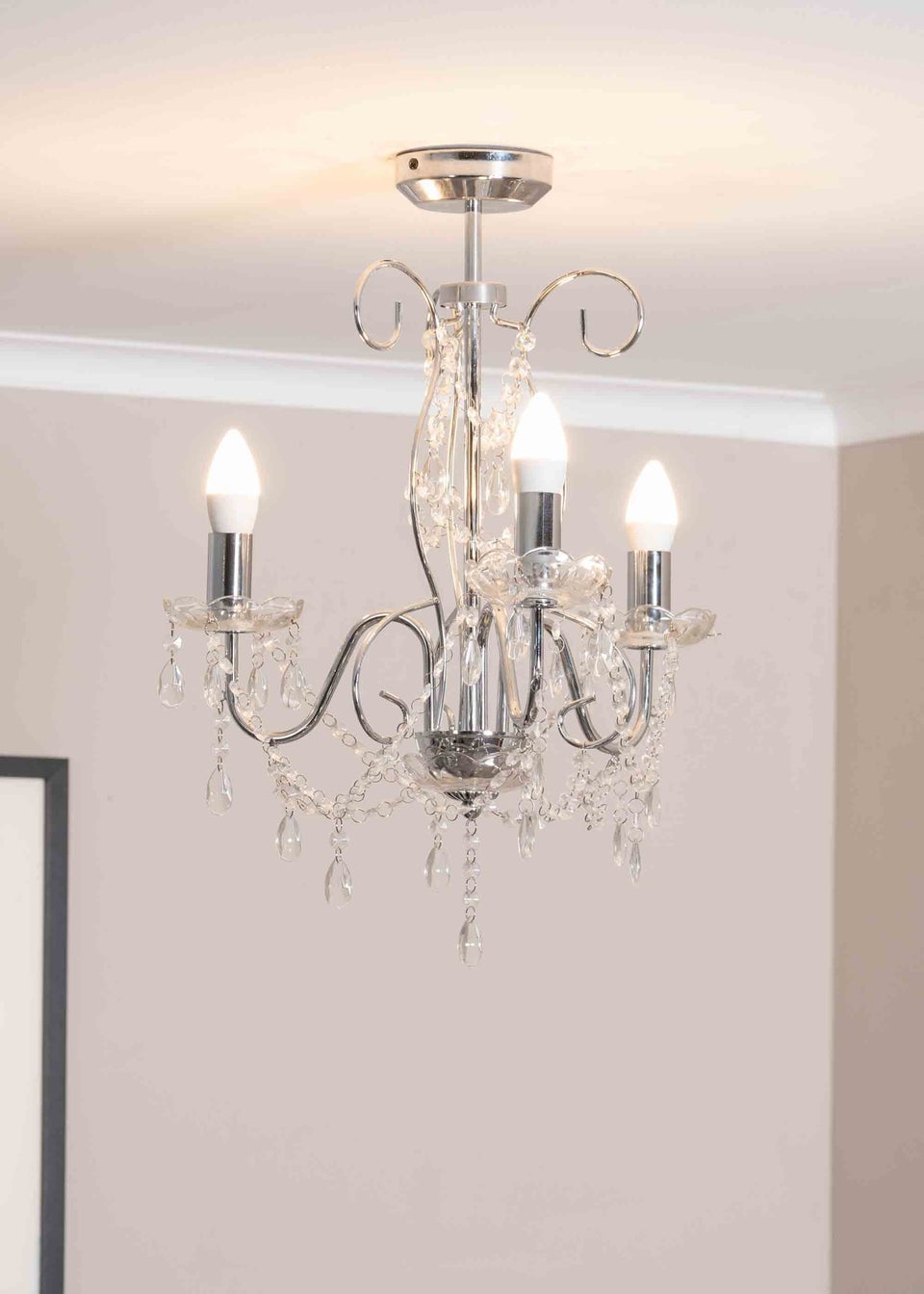 ValueLights Viscount Silver Pendant Light (57cm x 45cm x 45cm)