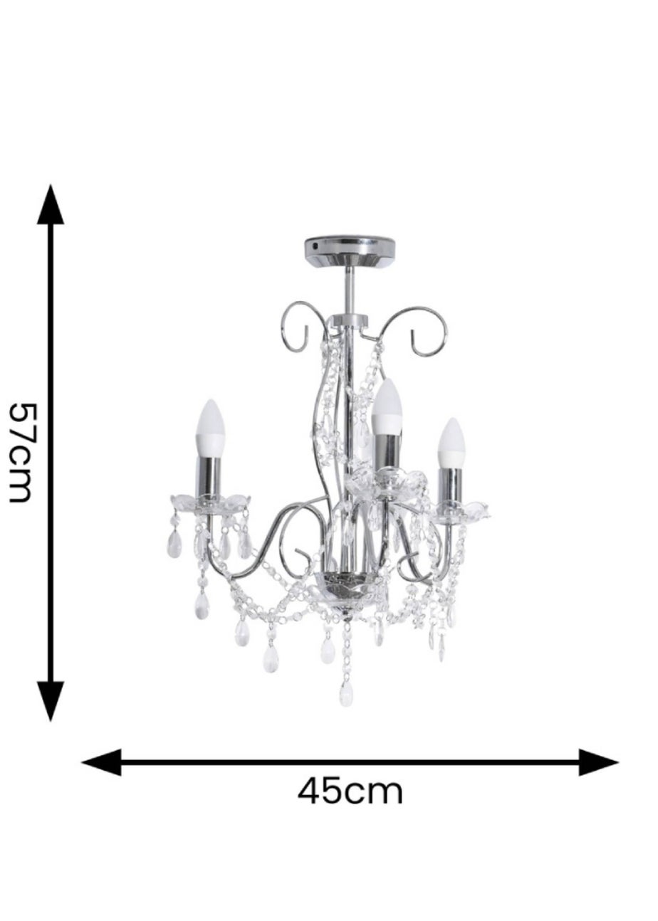 ValueLights Viscount  Silver Pendant Light (57cm x 45cm x 45cm)