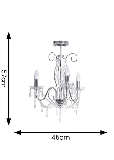 ValueLights Viscount  Silver Pendant Light (57cm x 45cm x 45cm)