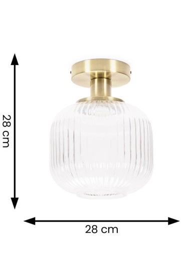 ValueLights Calpe Gold Wall Light with White Oval Shade