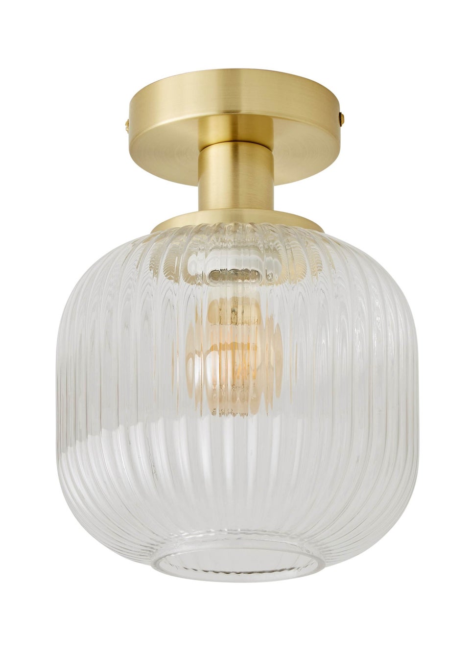 ValueLights Calpe Gold Wall Light with White Oval Shade