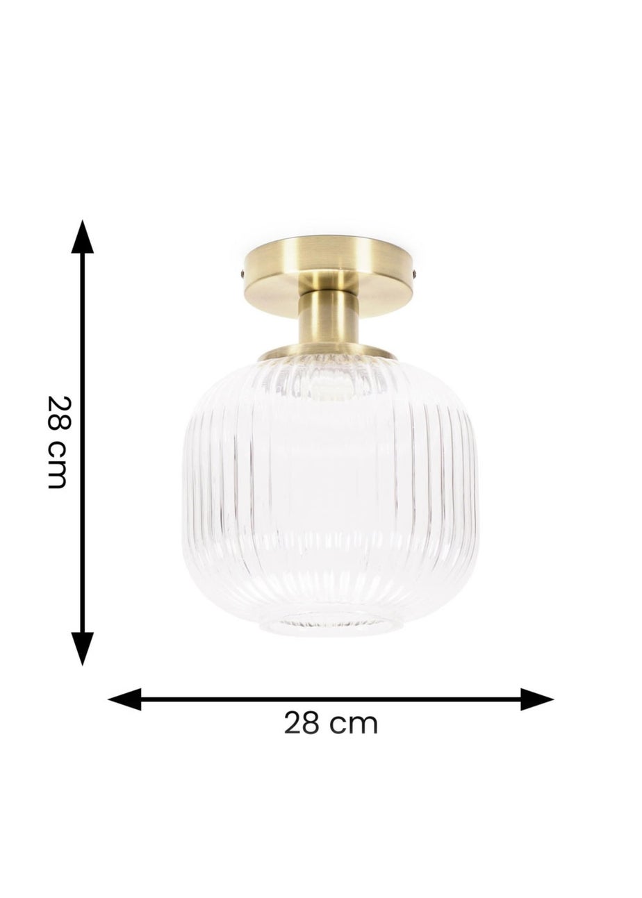 ValueLights Calpe Gold Wall Light with White Oval Shade