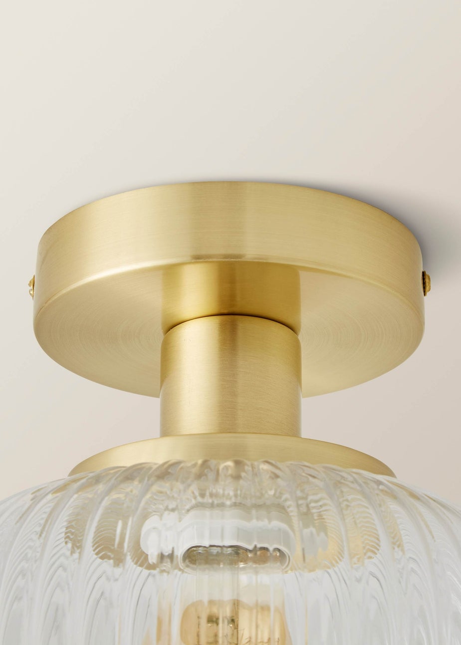 ValueLights Calpe Gold Wall Light with White Oval Shade