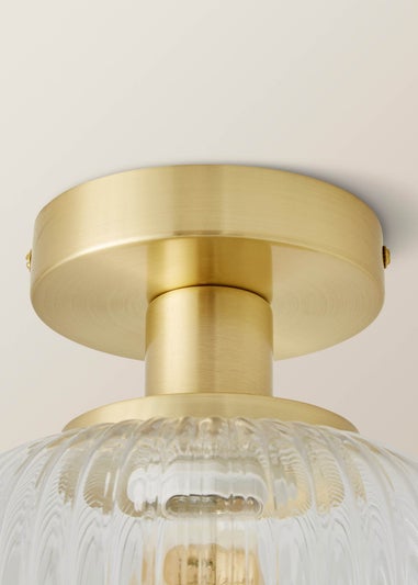 ValueLights Calpe Gold Wall Light with White Oval Shade