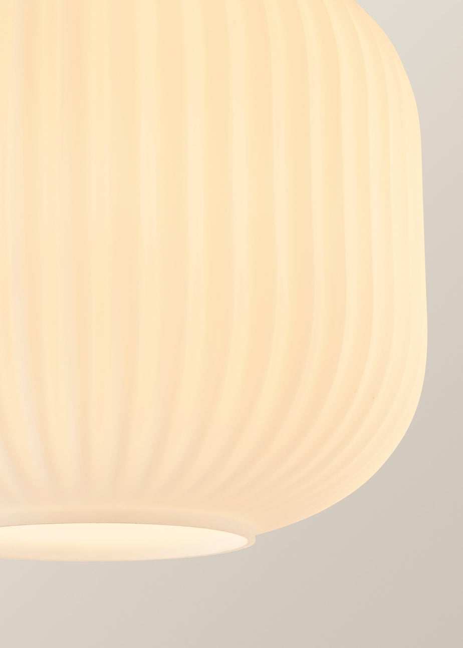ValueLights Calpe Opal White Flush Light with White Oval Shade