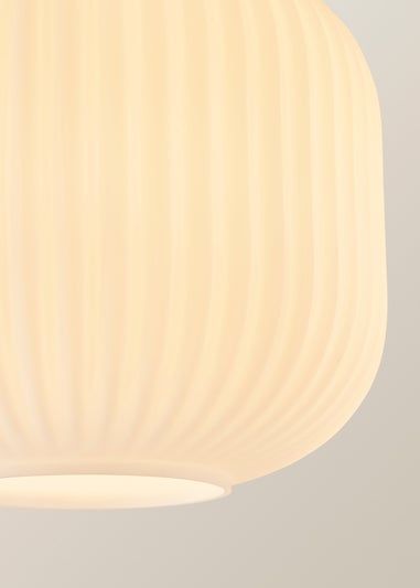 ValueLights Calpe Opal White Flush Light with White Oval Shade