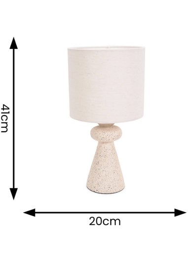 ValueLights Cady Cement Effect Natural Table Lamp with Small Drum Shade
