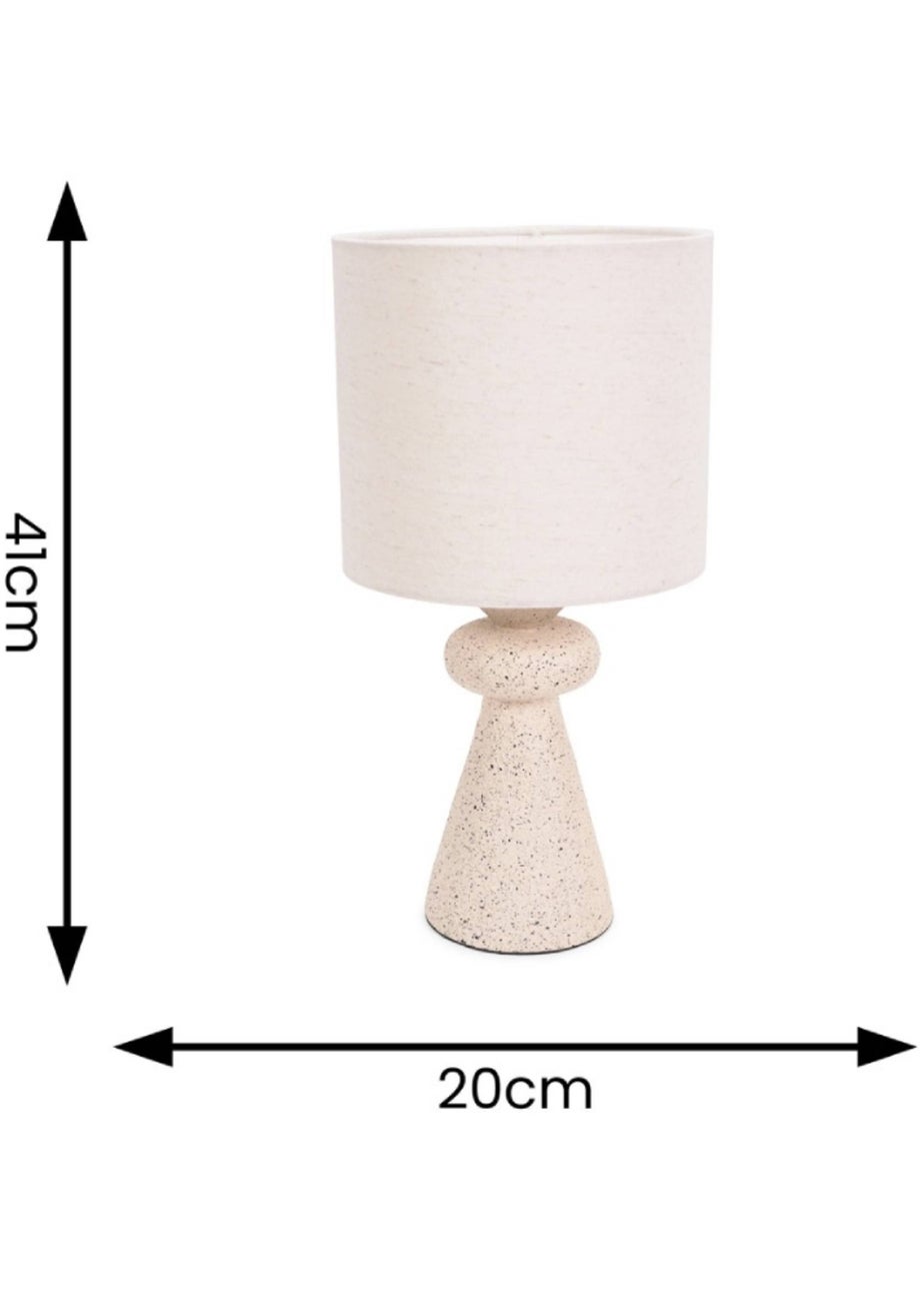 ValueLights Cady Cement Effect Natural Table Lamp with Small Drum Shade