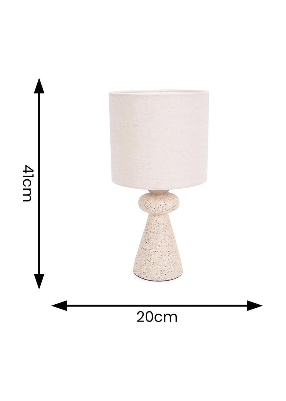 ValueLights Cady Cement Effect Natural Table Lamp with Small Drum Shade