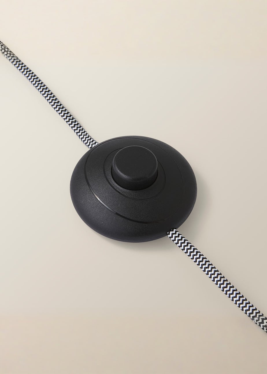 ValueLights Henry Oak Effect Natural Floor Lamp with XL Drum Shade