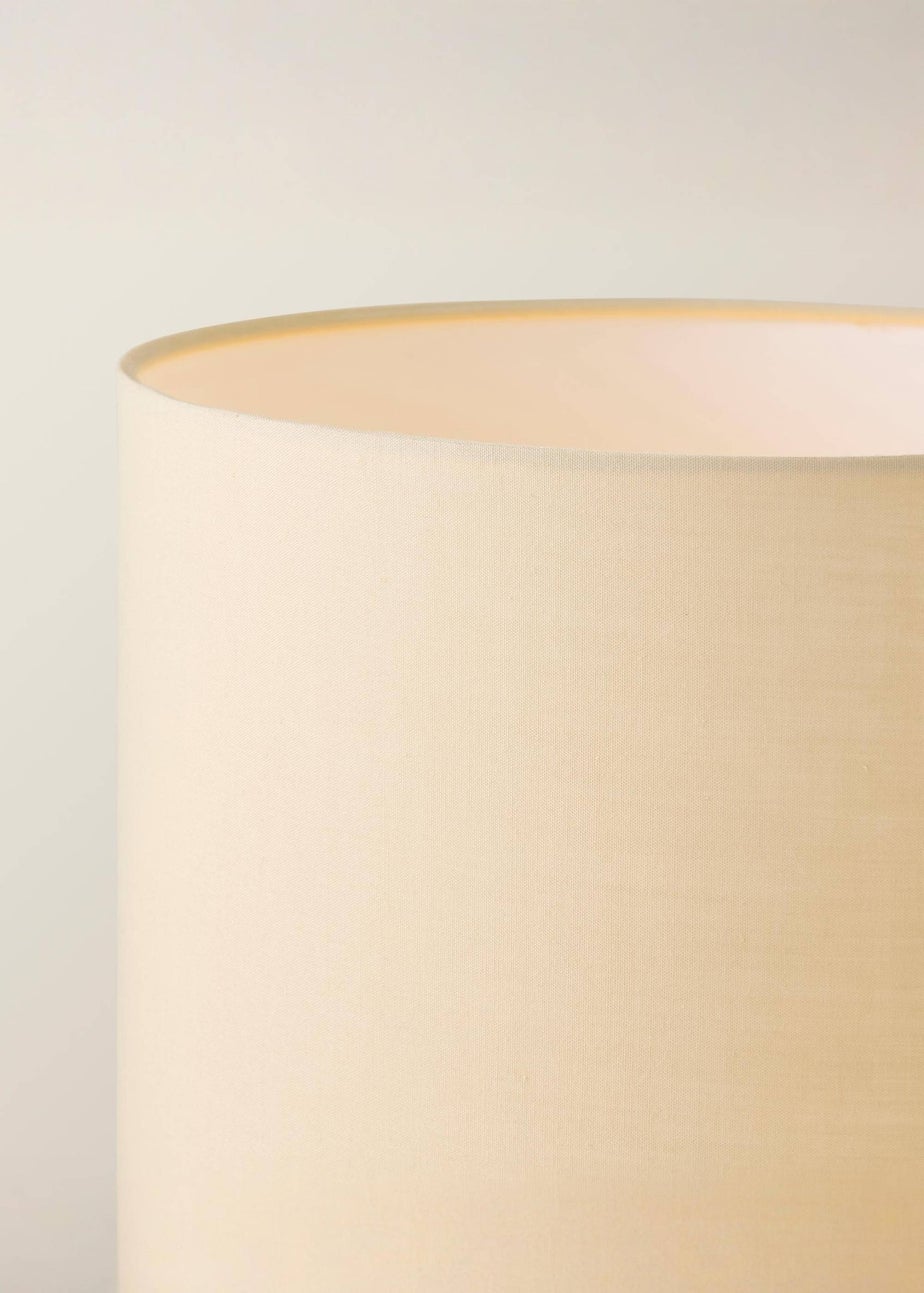 ValueLights Henry Oak Effect Natural Floor Lamp with XL Drum Shade