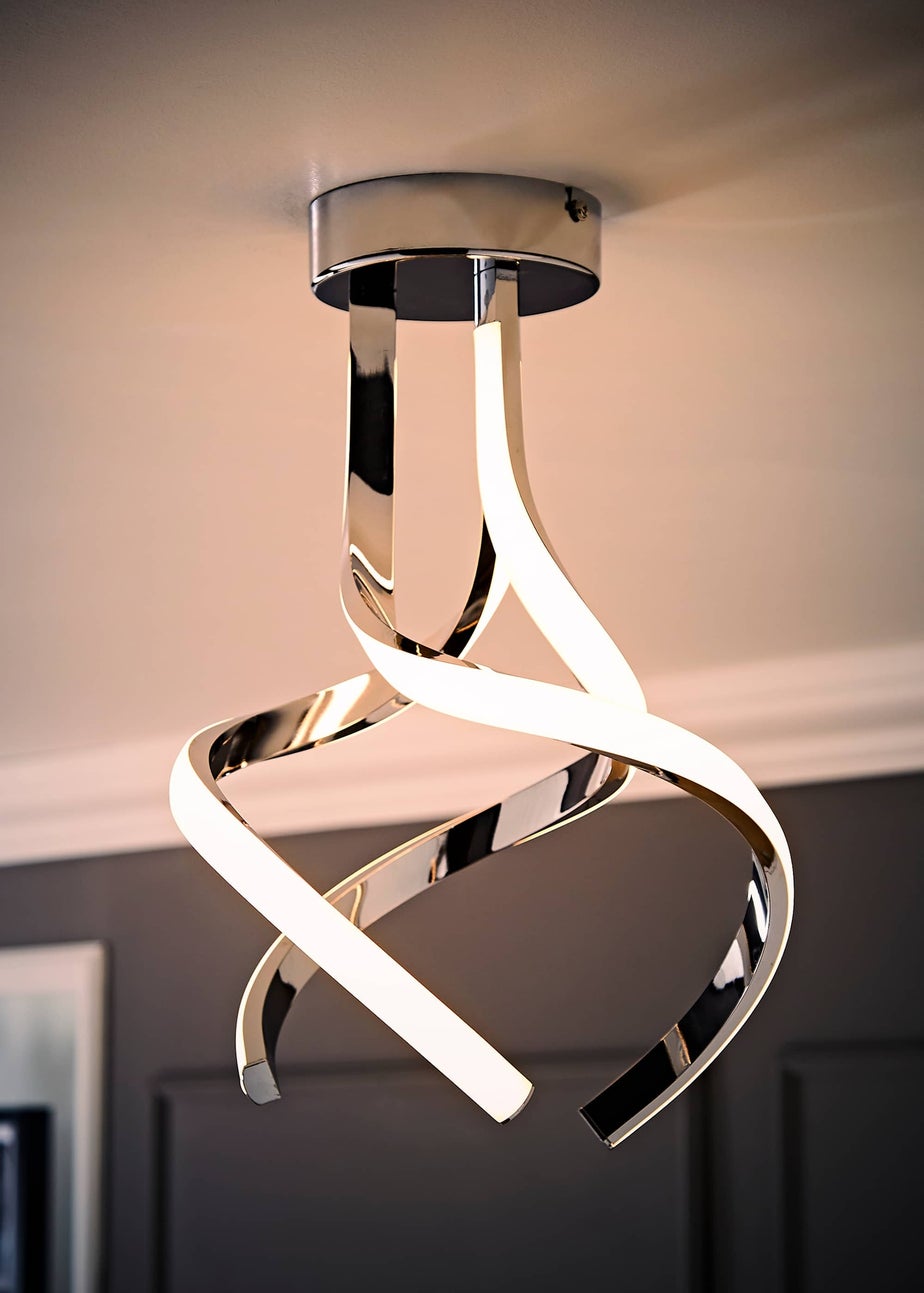 ValueLights Infinity Silver Ceiling Light with Integrated LED