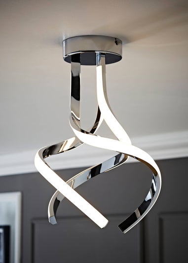ValueLights Infinity Silver Ceiling Light with Integrated LED