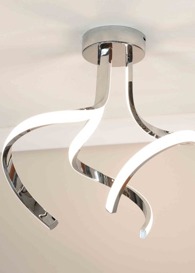 ValueLights Infinity Silver Ceiling Light with Integrated LED