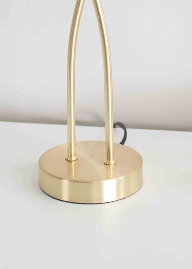 ValueLights Maya Gold Table Lamp with White Drum Shade