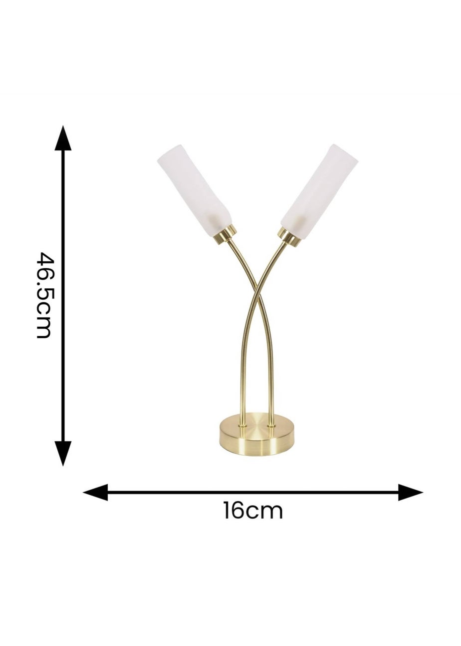 ValueLights Maya Gold Table Lamp with White Drum Shade