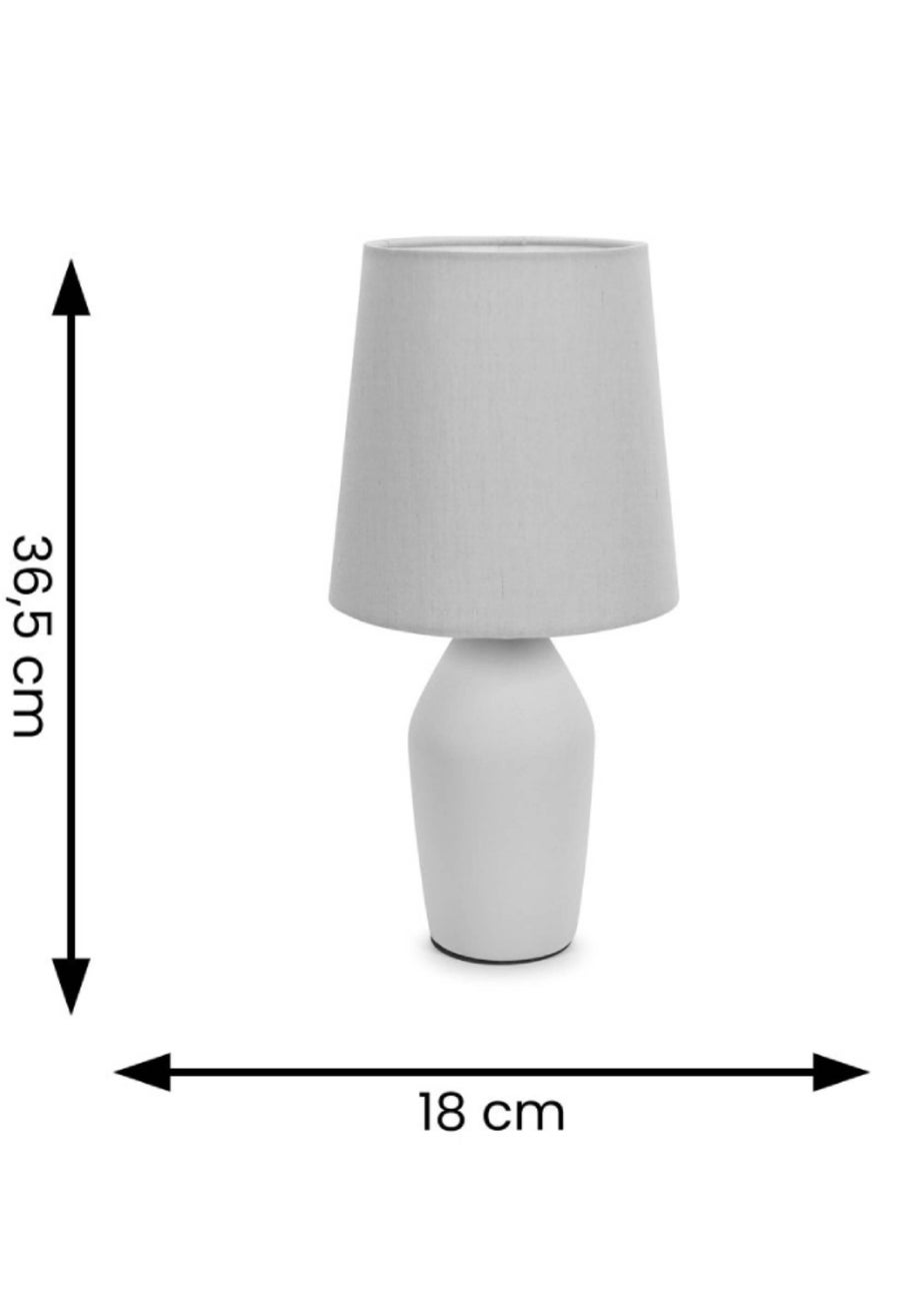 ValueLights Arlo Matte Grey Table Lamp with Grey Tapered Shade