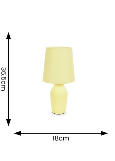 ValueLights Arlo Matte Yellow Table Lamp with Yellow Tapered Shade
