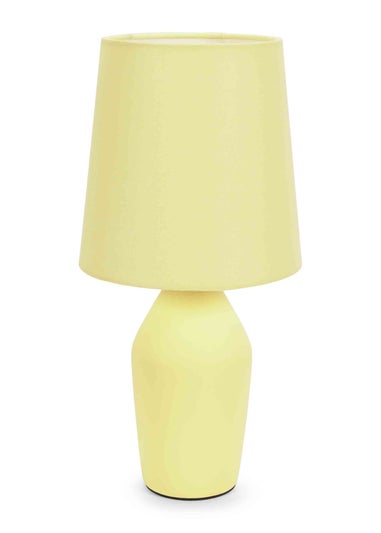 ValueLights Arlo Matte Yellow Table Lamp with Yellow Tapered Shade