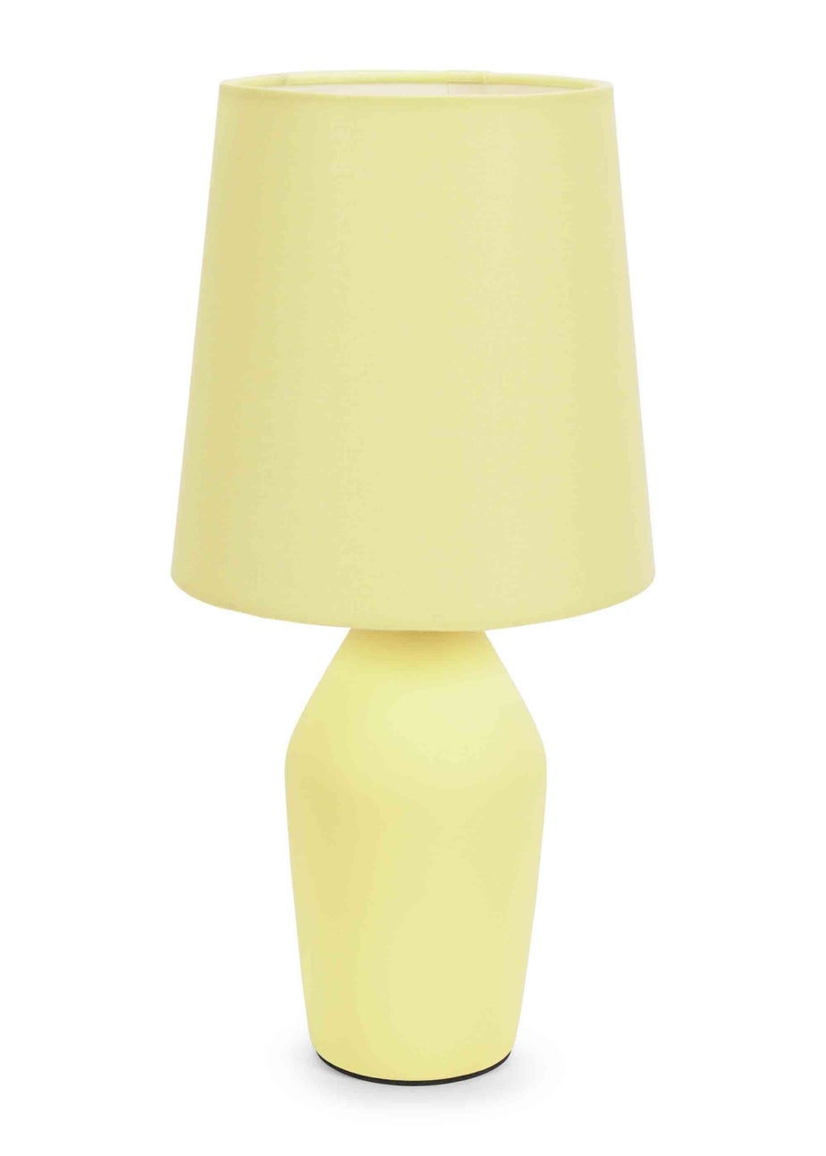 ValueLights Arlo Matte Yellow Table Lamp with Yellow Tapered Shade