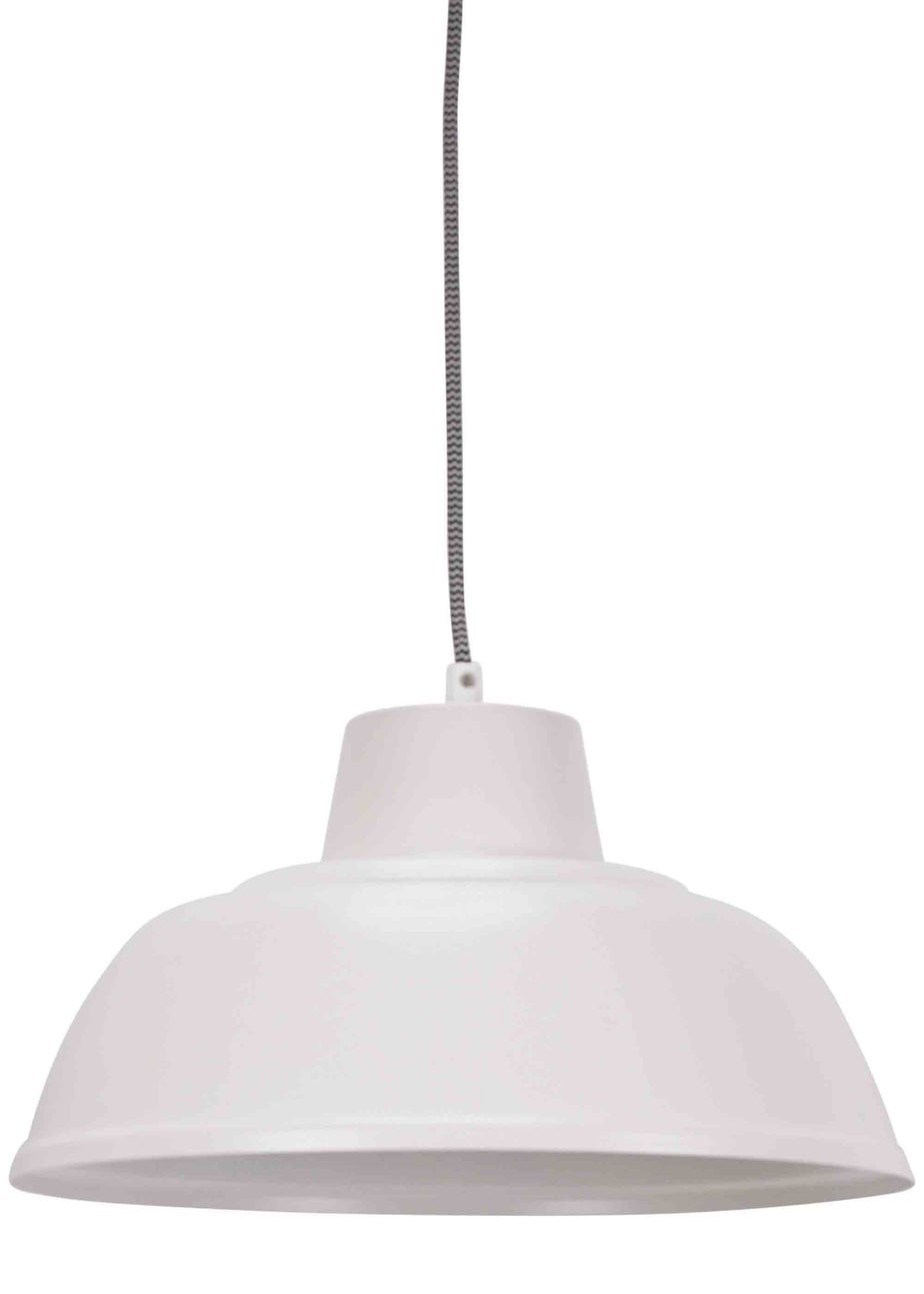 ValueLights Morris Matte White Pendant Light with White Dome Shade