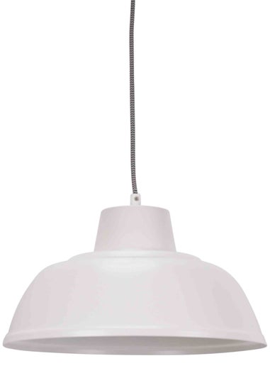 ValueLights Morris Matte White Pendant Light with White Dome Shade