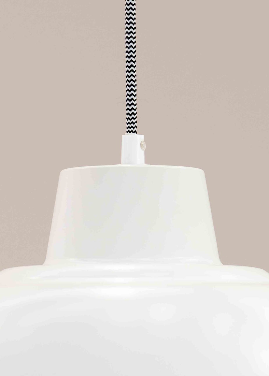 ValueLights Morris Matte White Pendant Light with White Dome Shade