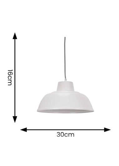 ValueLights Morris Matte White Pendant Light with White Dome Shade