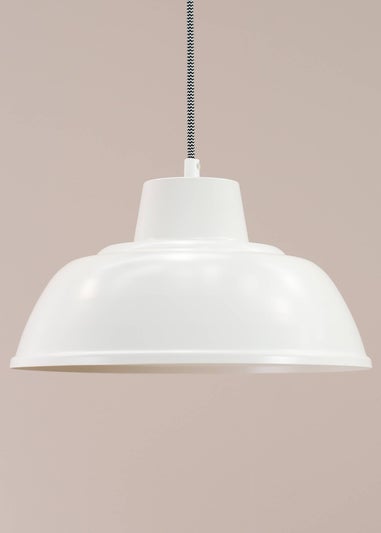 ValueLights Morris Matte White Pendant Light with White Dome Shade