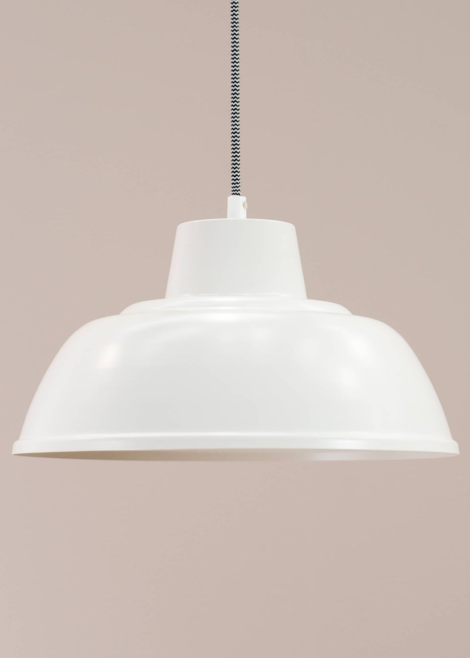 ValueLights Morris Matte White Pendant Light with White Dome Shade