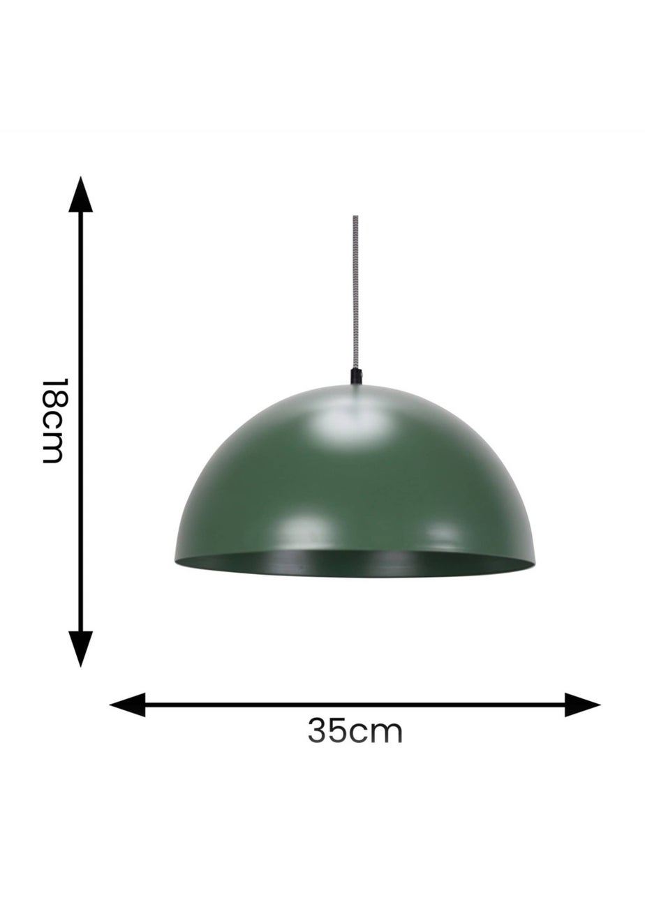 ValueLights Stassi Matte Green Pendant Light with Green Dome Shade