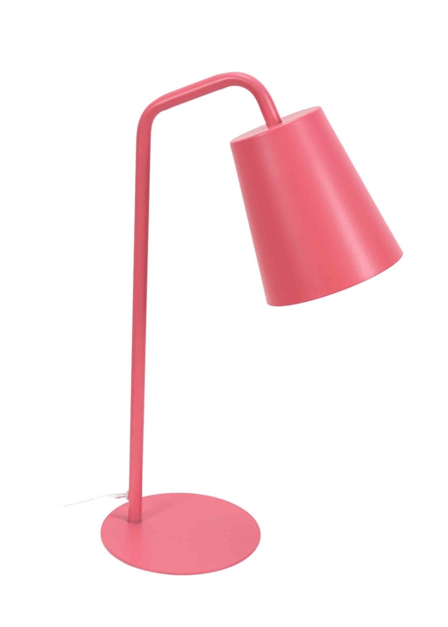 ValueLights Bibi Gloss Pink Table Lamp with Pink Tapered Shade