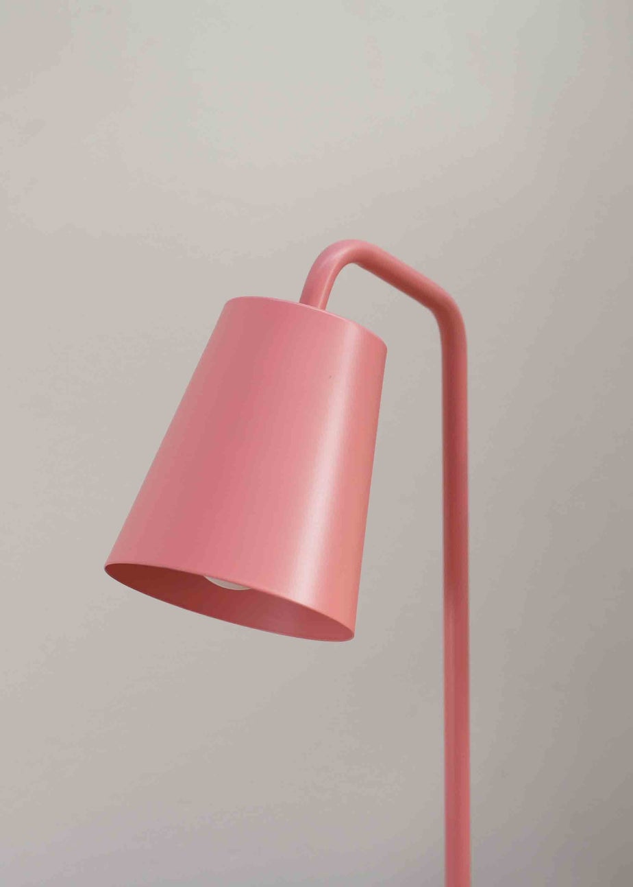 ValueLights Bibi Gloss Pink Table Lamp with Pink Tapered Shade