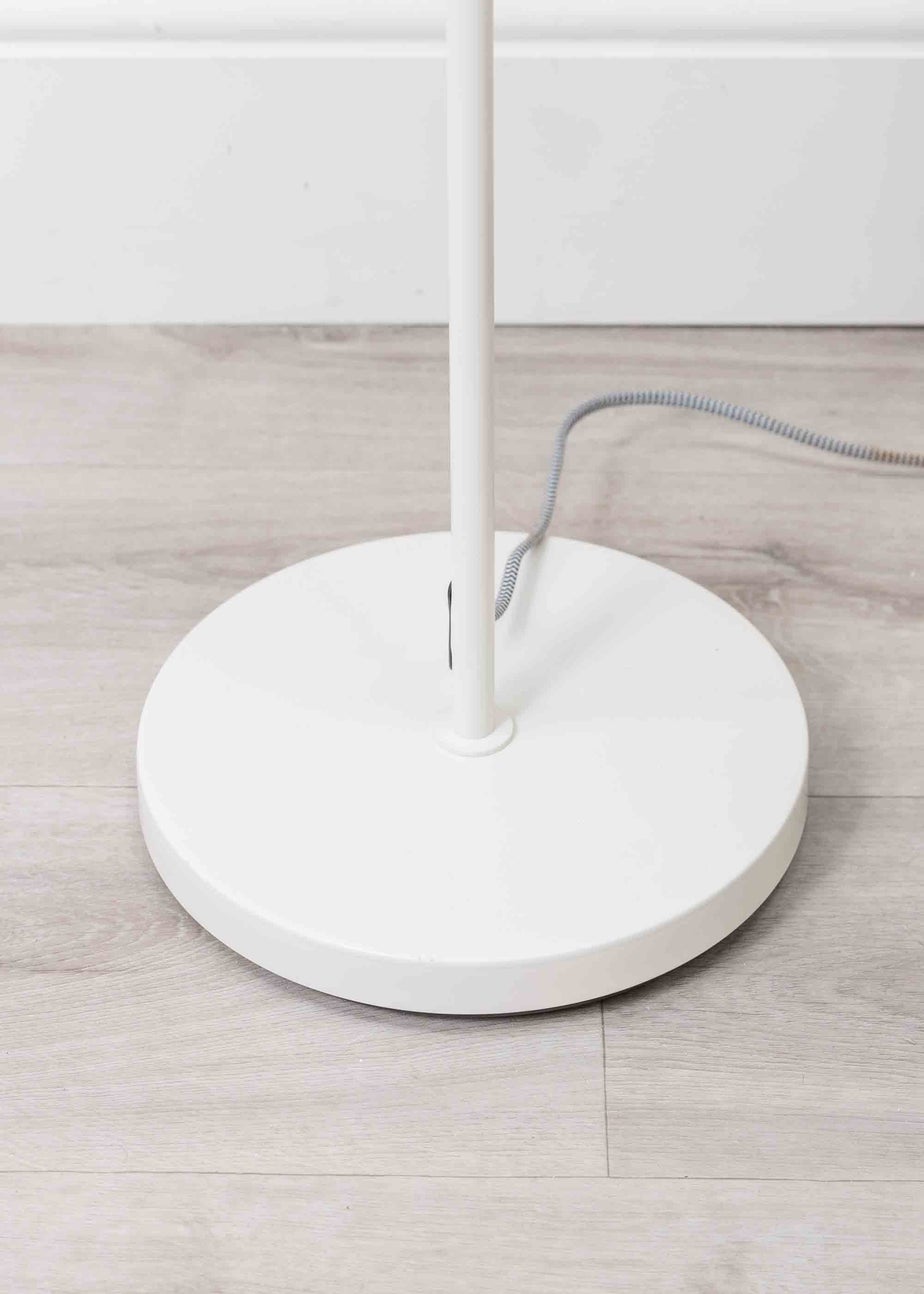 ValueLights Morris Matte White Floor Lamp with White Dome Shade