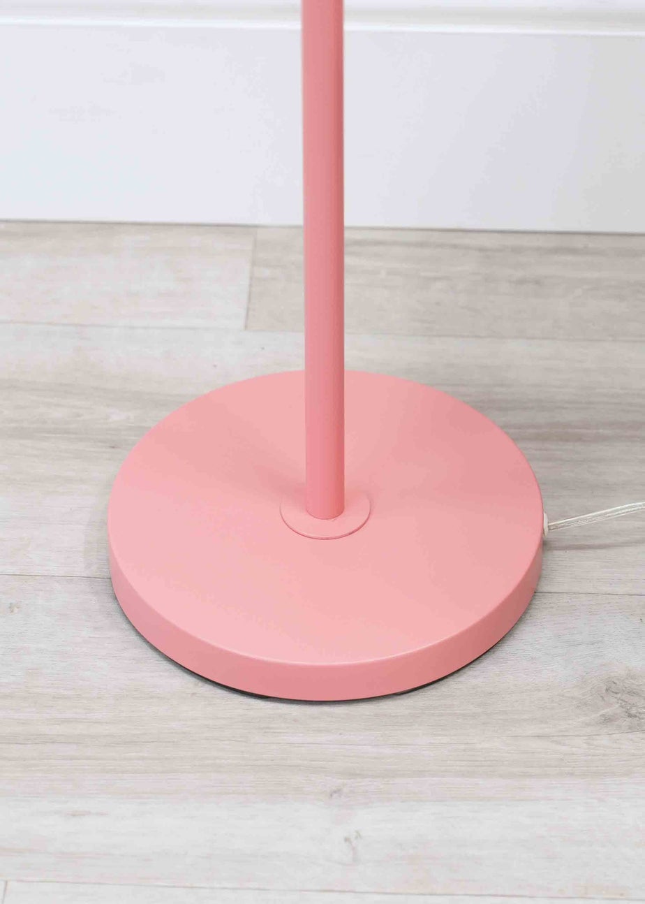 ValueLights Bibi Gloss Pink Floor Lamp with Pink Tapered Shade